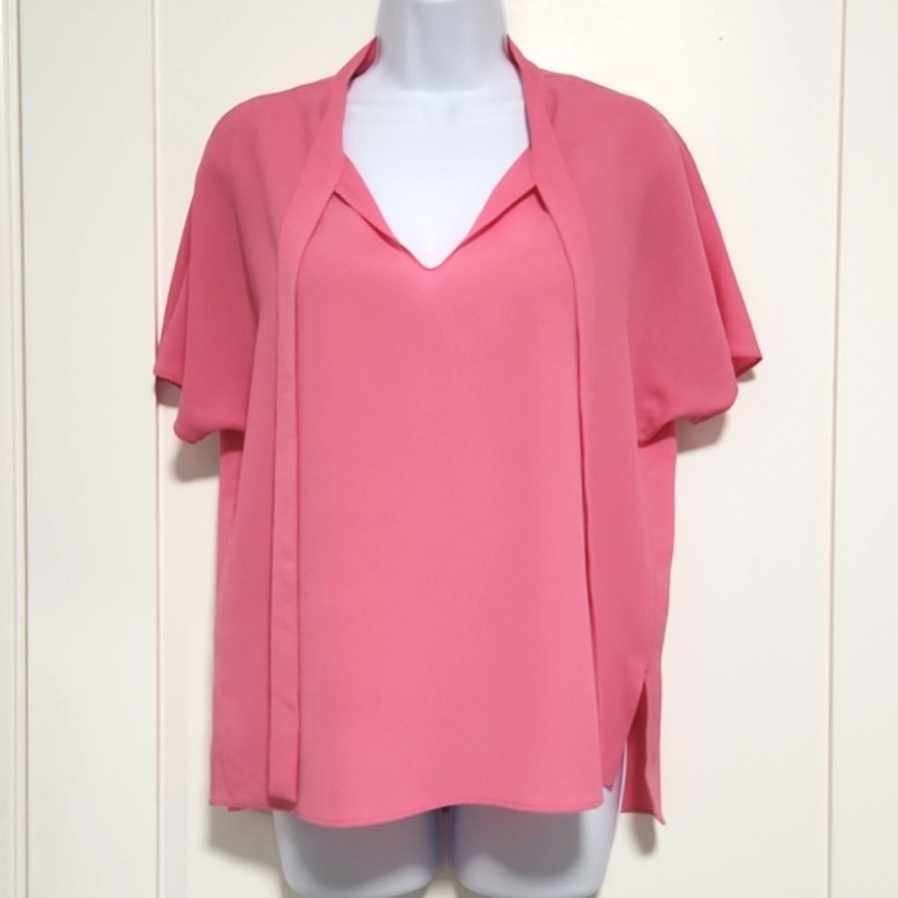 Pink Vince Camuto Tie Neck Blouse